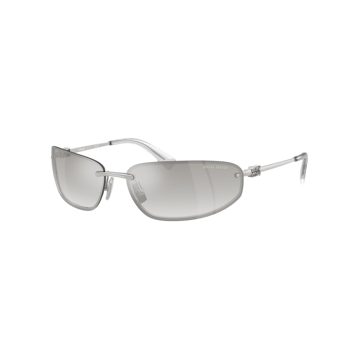 Miu Miu Minimalist Metal Frame Sunglasses With Gradient Lenses