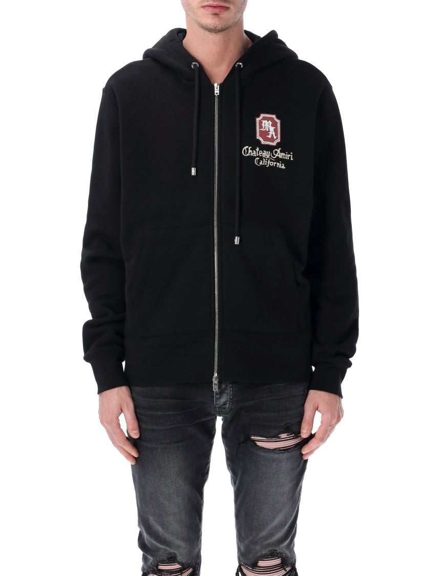 Amiri Ma Chateau Logo Cotton Zip Hoodie