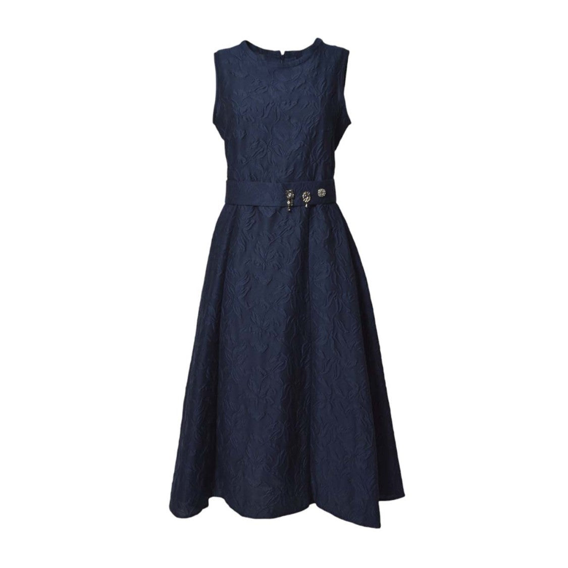 Max Mara Floral Pattern Midi Dress With Matching Belt