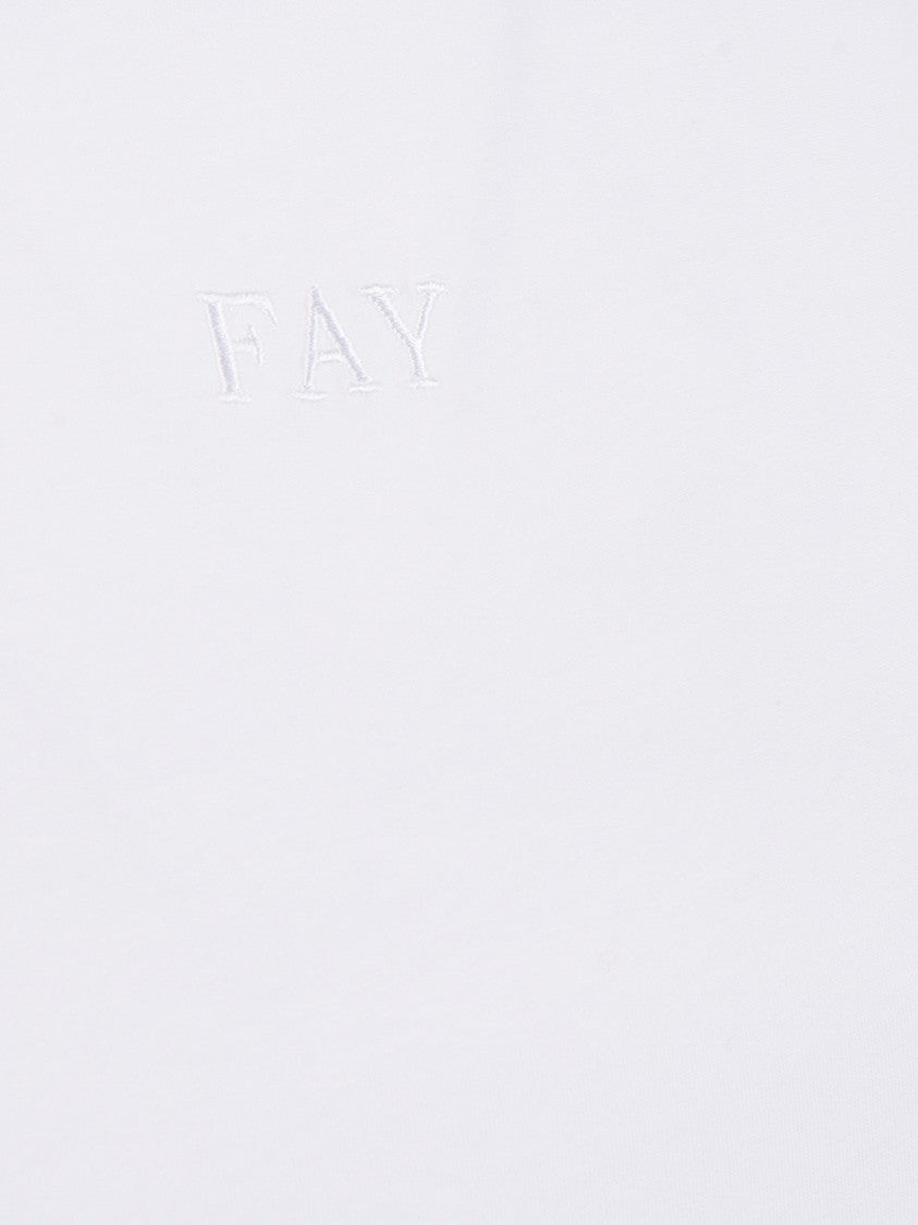 Fay Minimalistic Cotton Embroidered T-Shirt