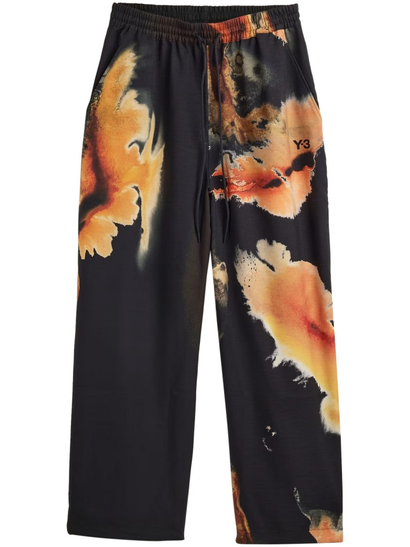 Y-3 Abstract Pattern Wide-Leg Trousers