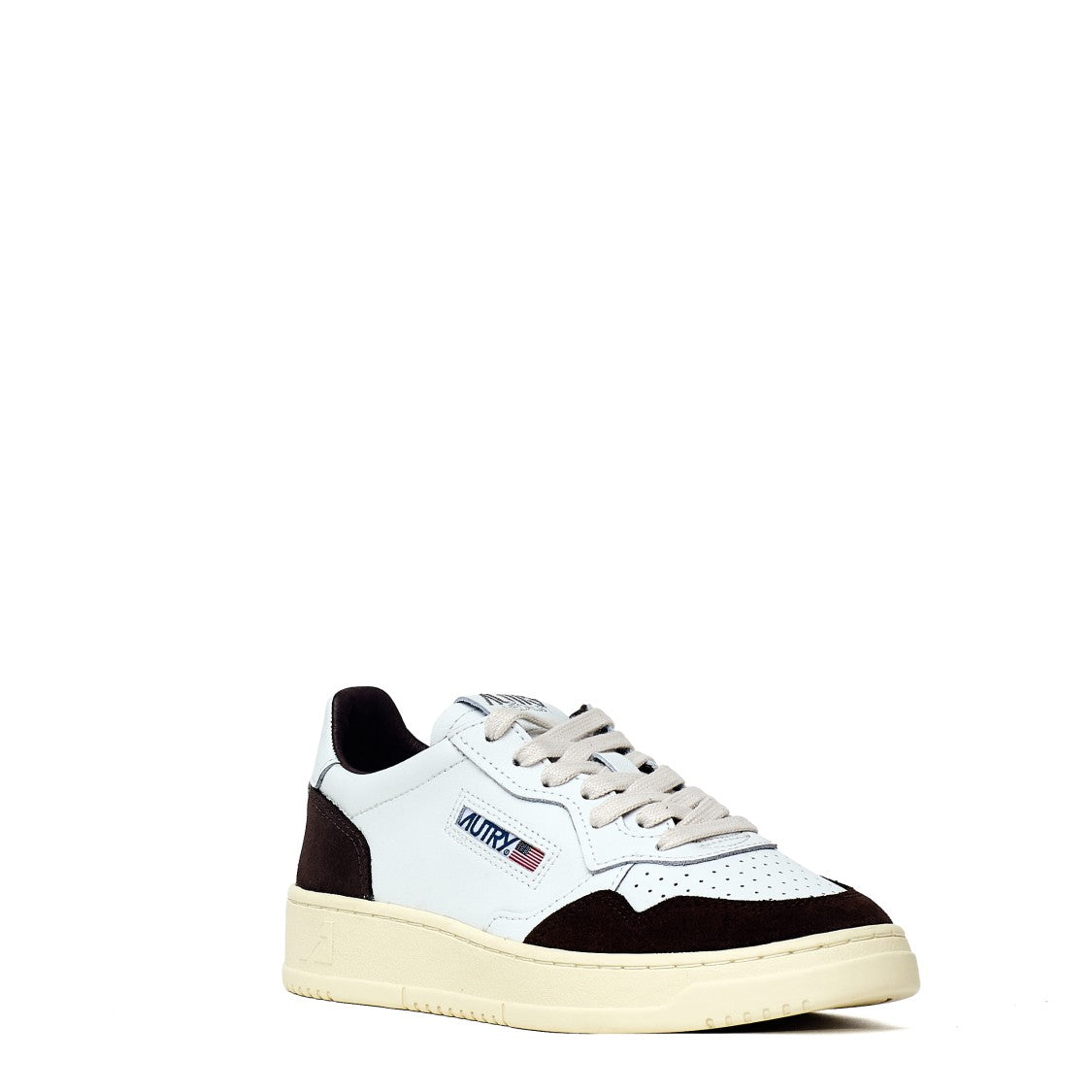 Autry White Mahogany Medalist Low Suede Sneakers