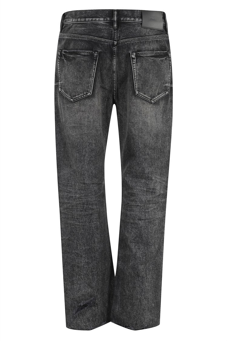 Purple Brand Distressed Black Jeans With Repair Blowouts