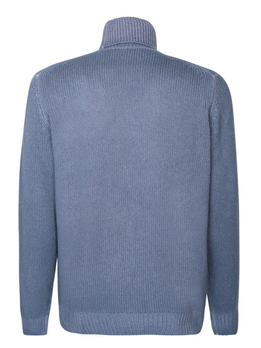 Dell'oglio Blue Turtleneck Knitwear