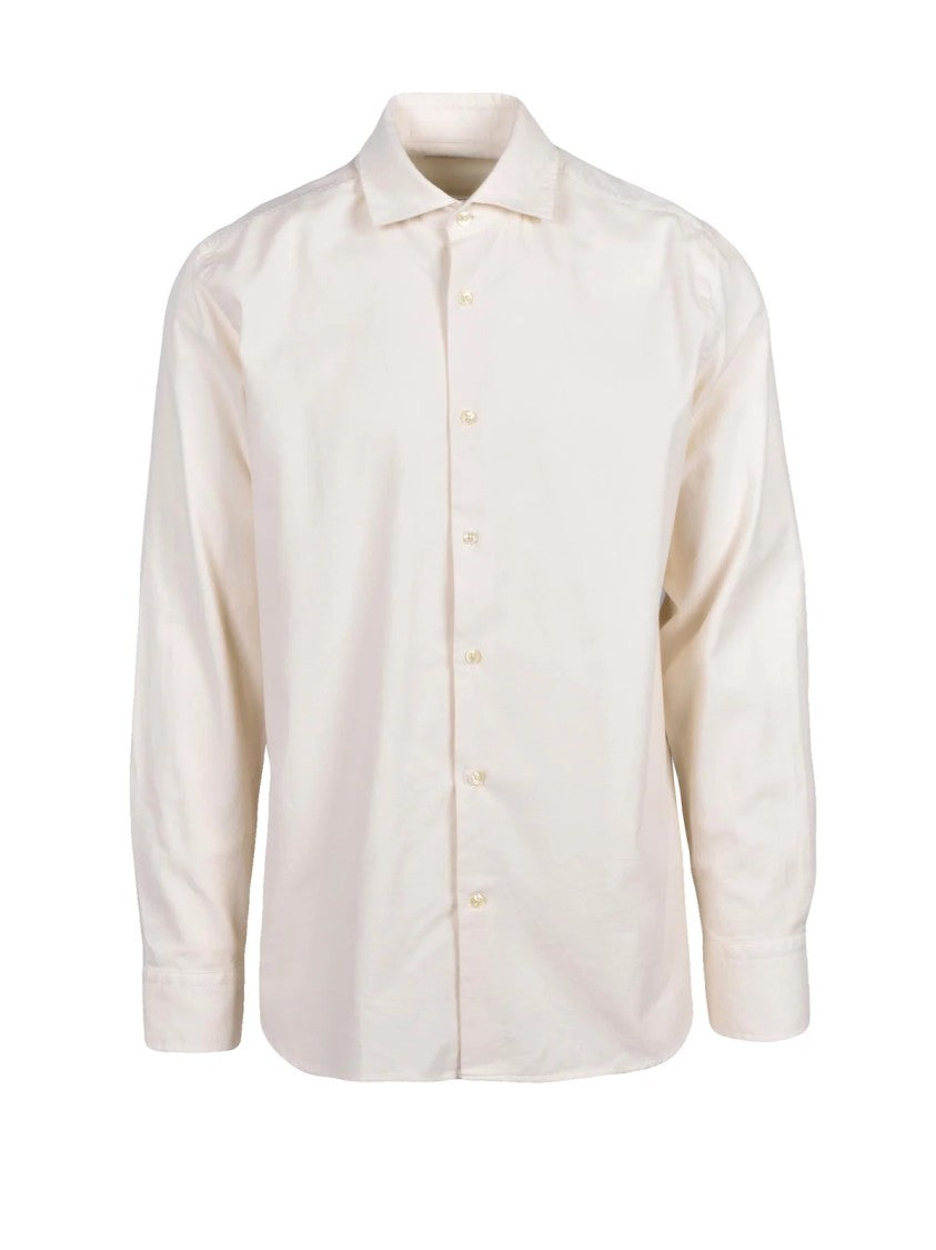 Seventy White Velvet Cotton Shirt