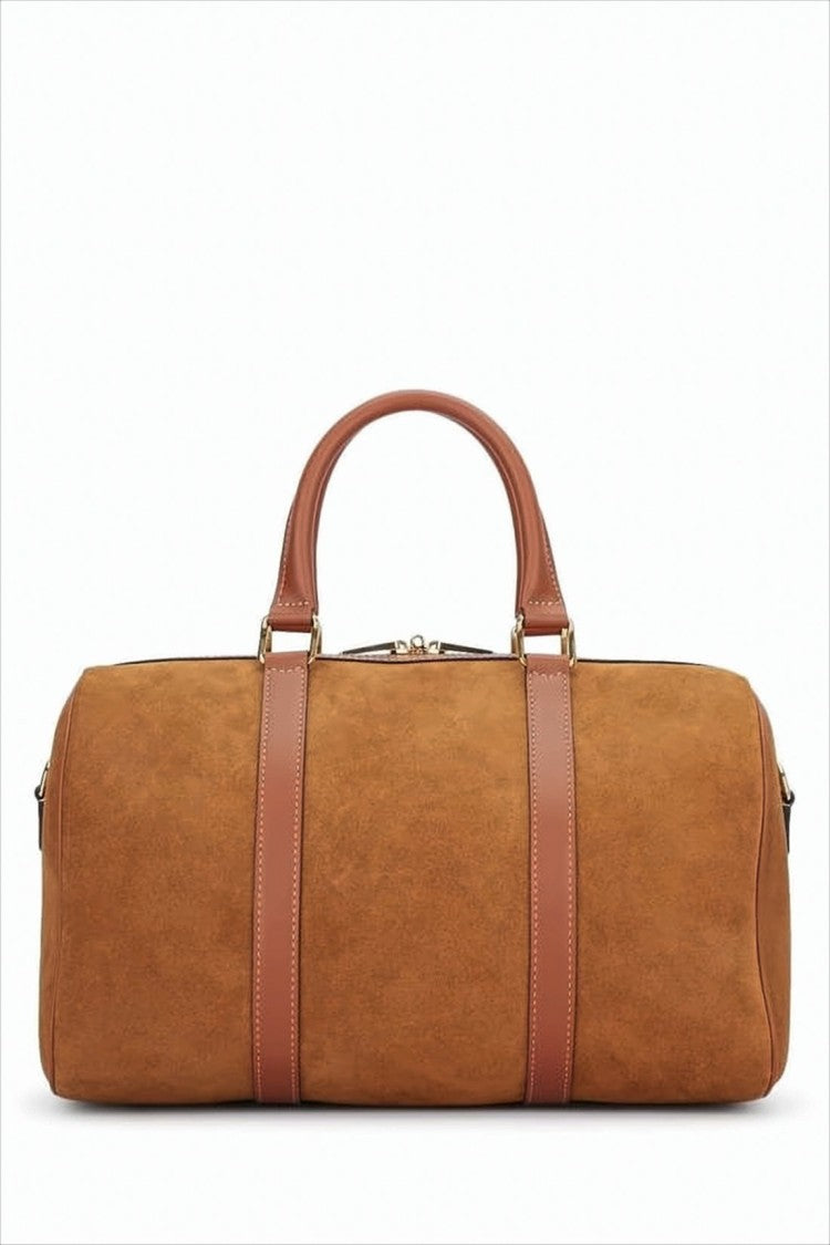 Celine Suede-Finish Calf Leather Tote Bag With Gold-Tone Padlock Charm