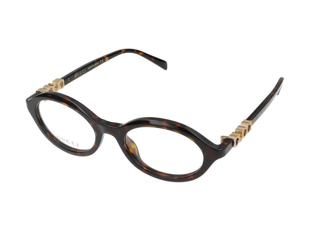 Gucci Havana Keyhole Bridge Round Frame Eyeglasses