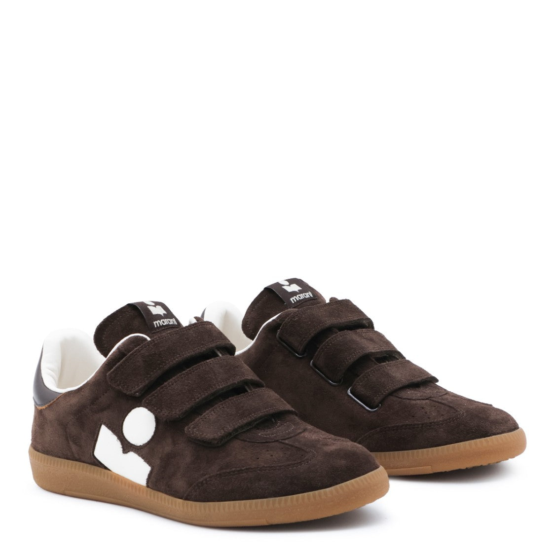 Isabel Marant Dark Brown Suede Velcro Sneakers