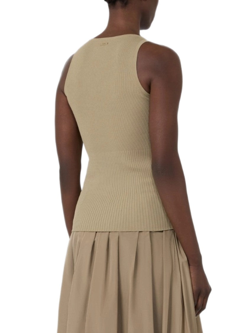 Max Mara Ribbed Tank Top Wide Straps