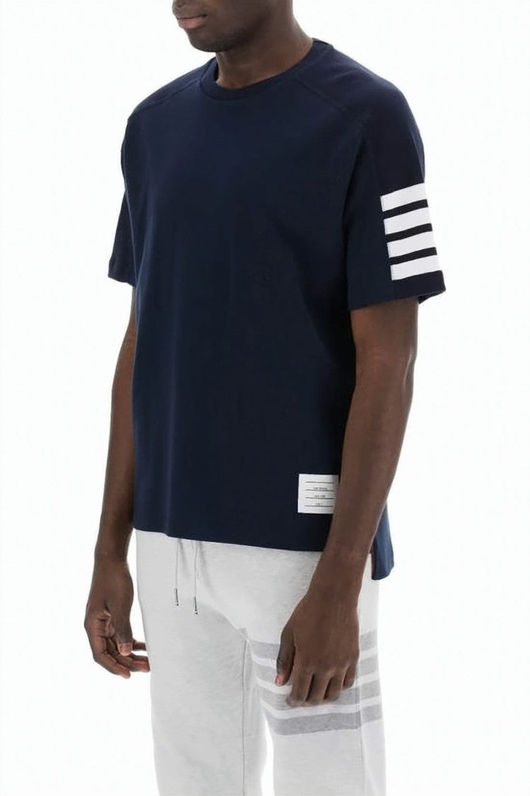 Thom Browne Boxy Navy Short Sleeve T-Shirt
