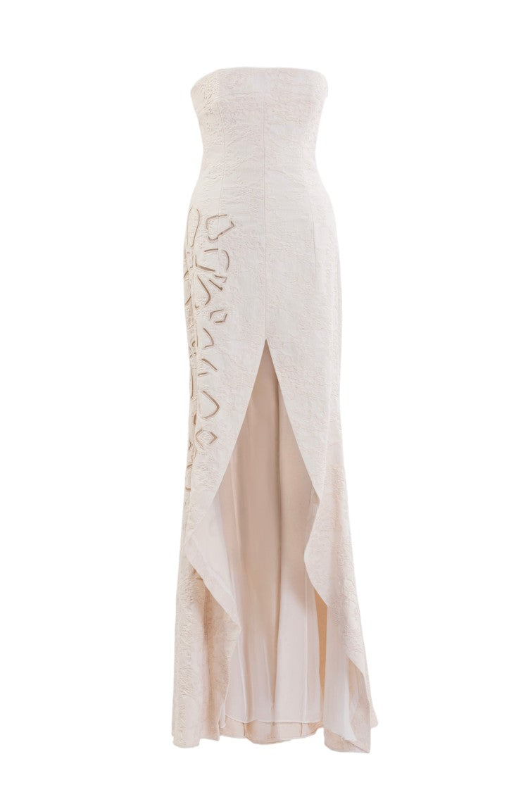 Saiid Kobeisy Jacquard Dress With Detachable Sleeves