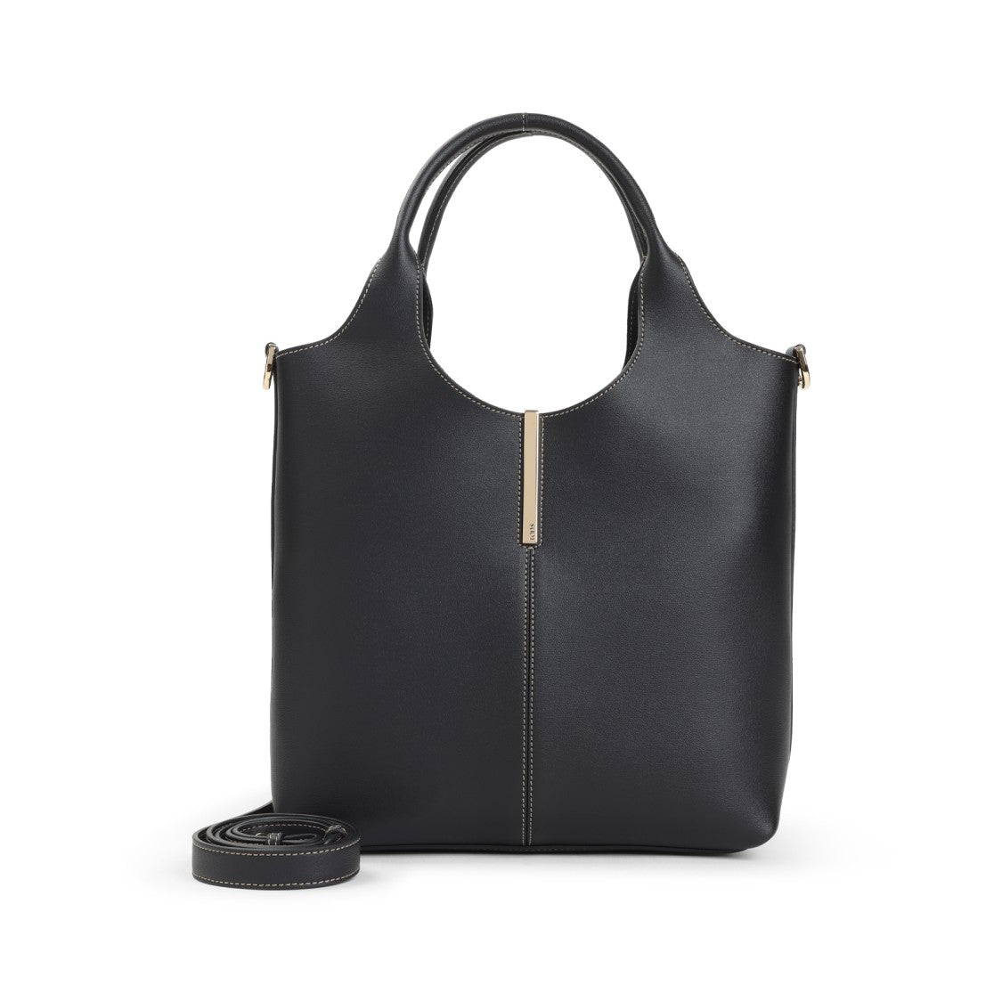 Tod's Structured Black Leather Shoulder Bag