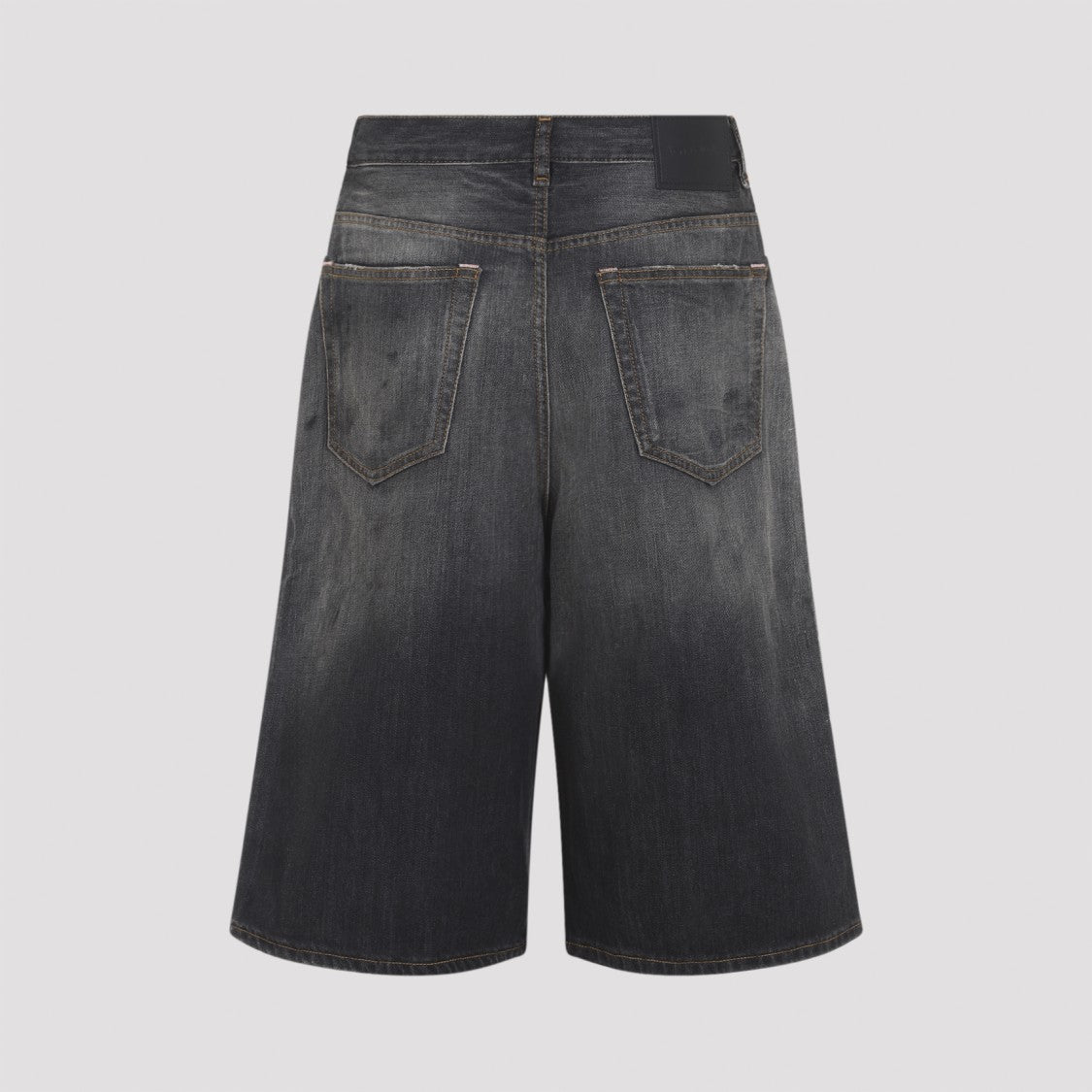 Acne Studios Relaxed Black Bermuda Shorts With Distressed Finish