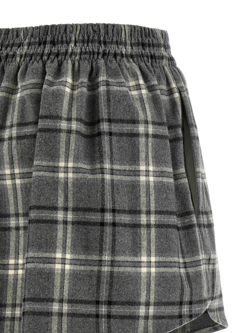 Miu Miu Check Flannel Skirt