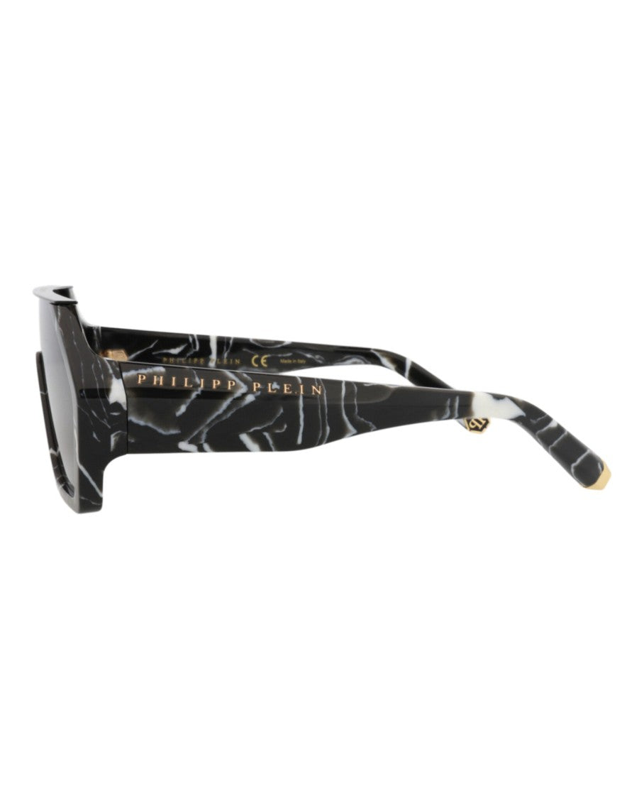 Philipp Plein Shield-Frame Acetate Sunglasses With Gold-Tone Branding