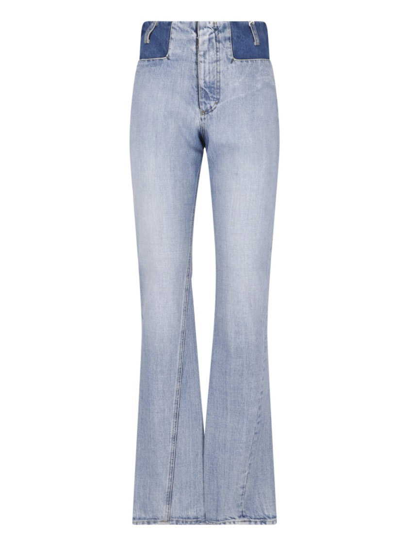 Maison Margiela High-Waisted Straight-Leg Jeans With Contrast Details