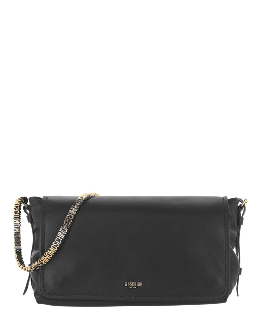 Moschino Heart Lock Leather Shoulder Bag