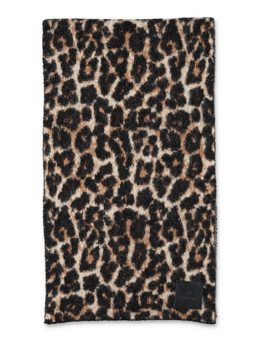 Anine Bing Hannah Brown Leopard Jacquard Scarf