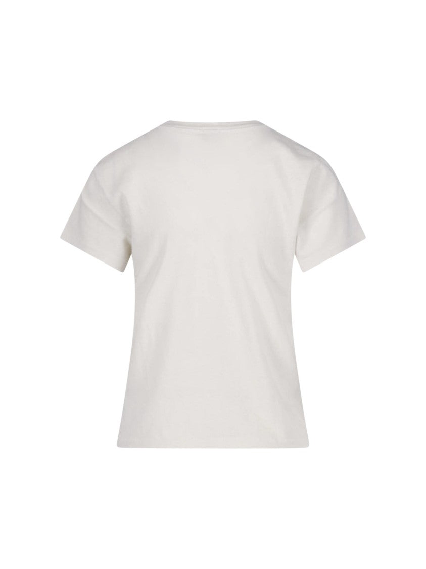 Re/Done White Printed Cotton T-Shirt