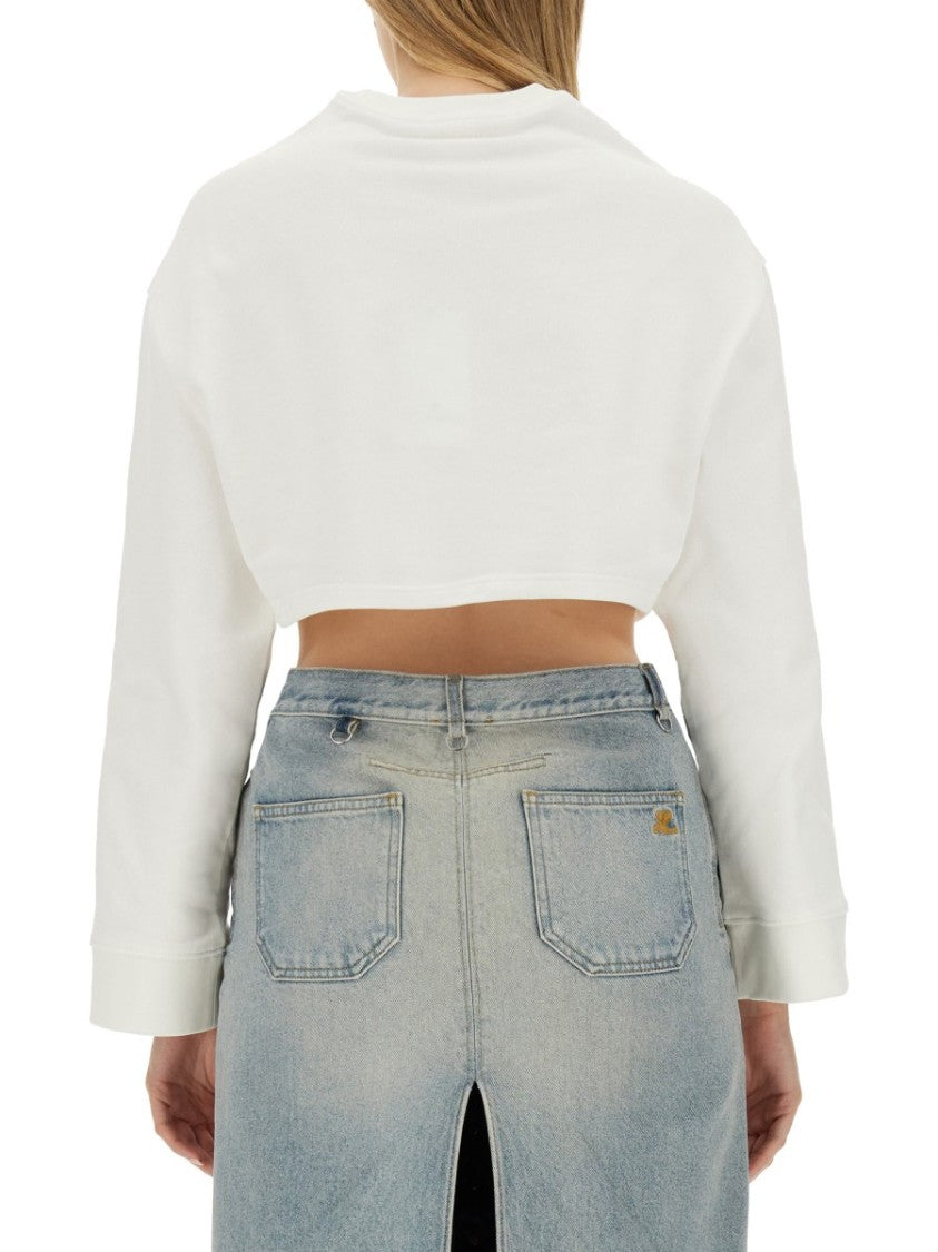 Courrèges Cropped Sweatshirt With Relaxed Fit