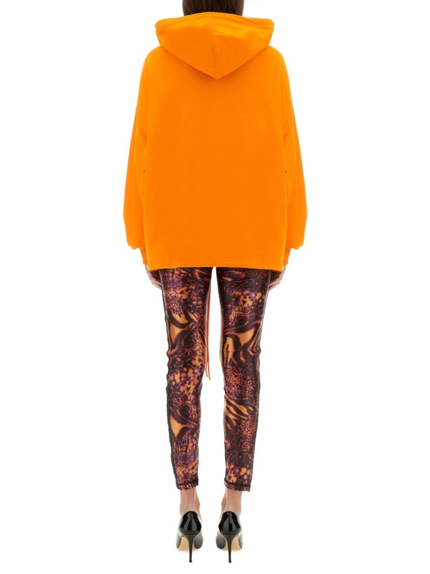 Versace Jeans Couture Hoodie With Logo And Crystals