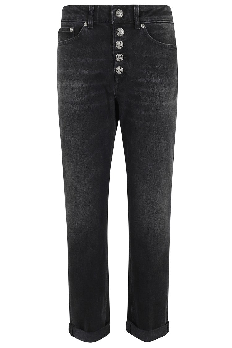 Dondup Faded Black Mid-Length Koons Trousers