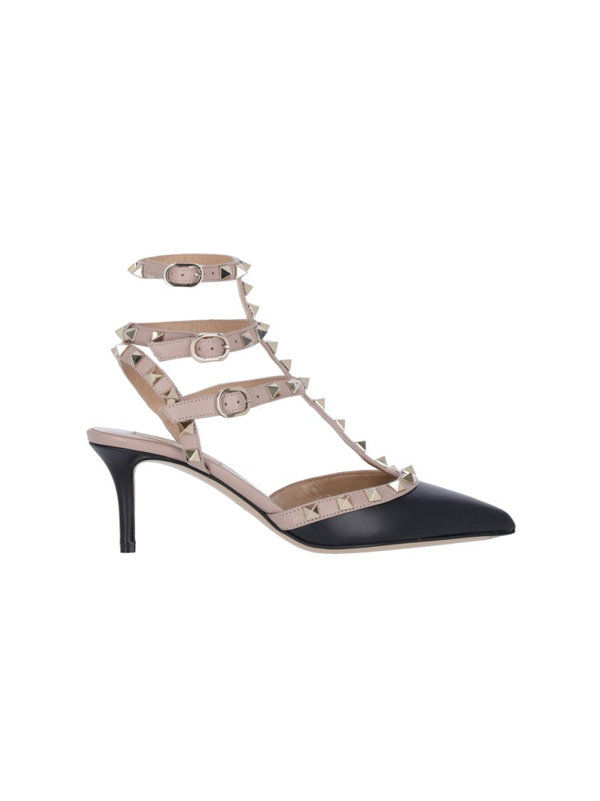 Valentino Garavani Rockstud' Slingback Heels – Black