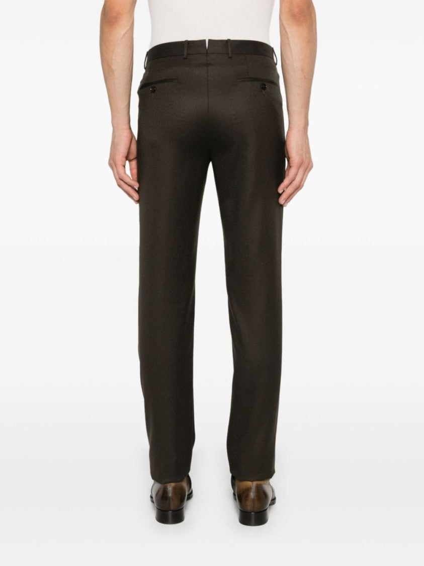 Zegna Tailored Black Trousers With Classic Waistband And Subtle Sheen
