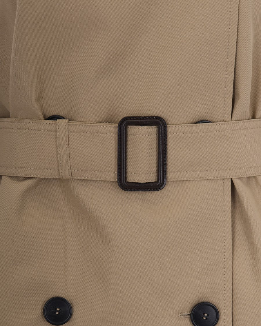 Max Mara Reversible Midi Trench Coat With Cape Overlay And Central Vent