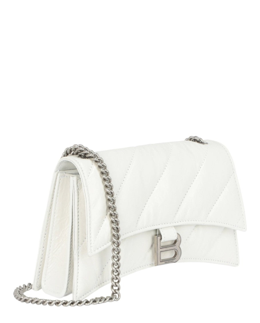 Balenciaga Quilted Calfskin Leather Shoulder Bag With Chain-Link Strap