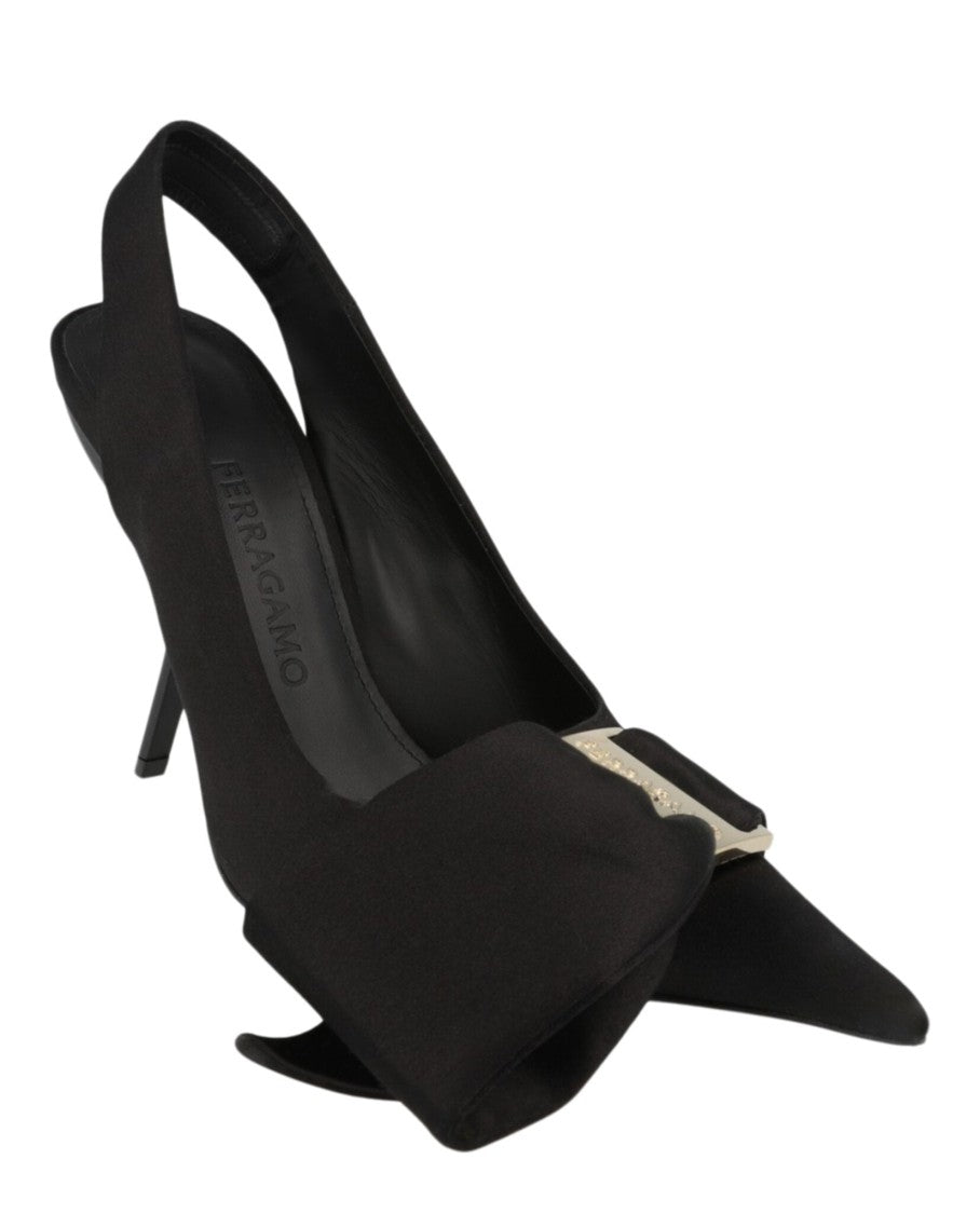 Ferragamo Erica X5 Slingback Heels With Foldover Ribbon Detail