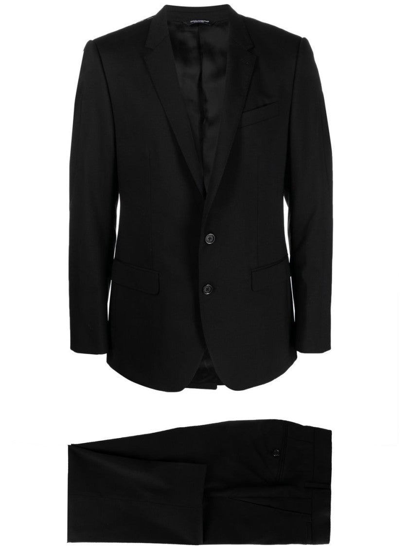Dolce & Gabbana Tailored Black Suit With Notch Lapels