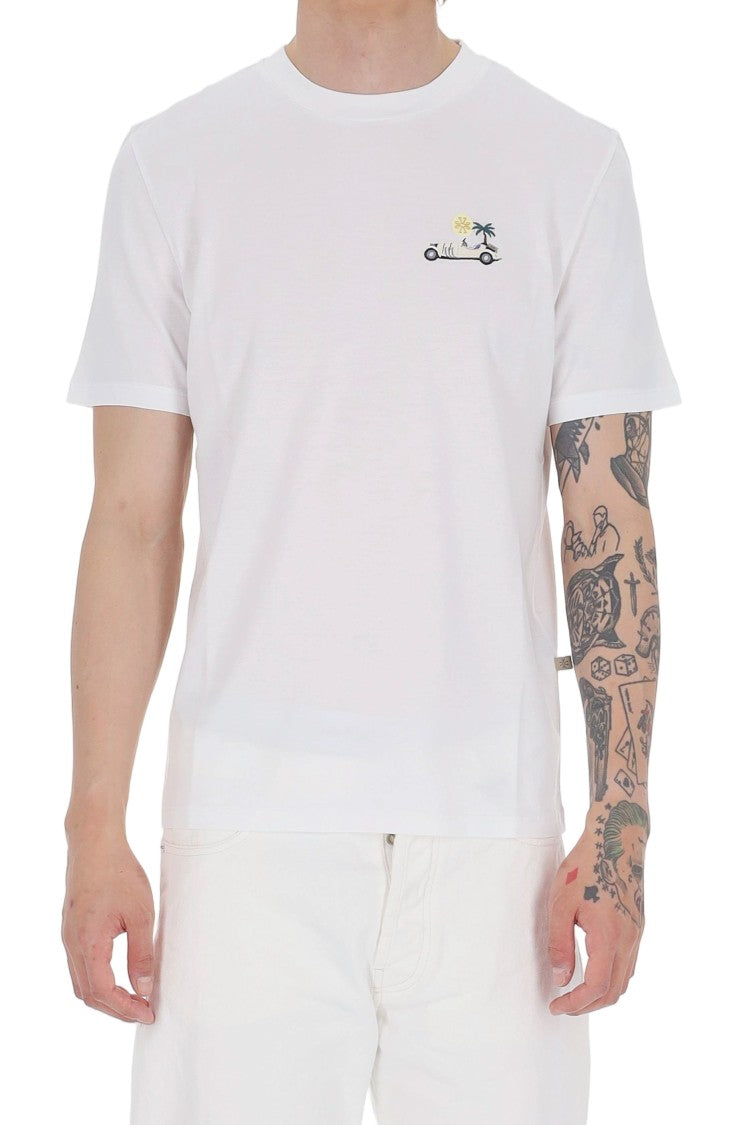 Jacob Cohen White Convertible Car Cotton T-Shirt