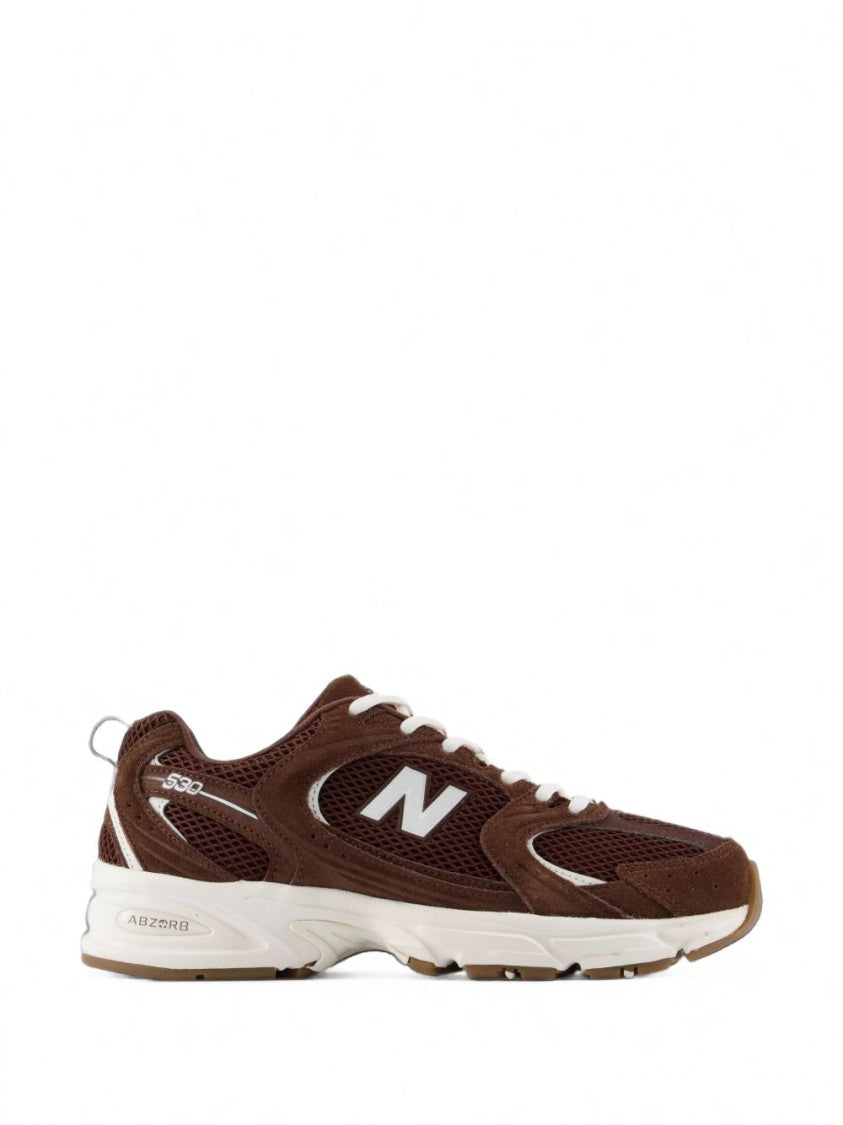 New Balance Sporty Brown Sneakers With Suede And Mesh Accents