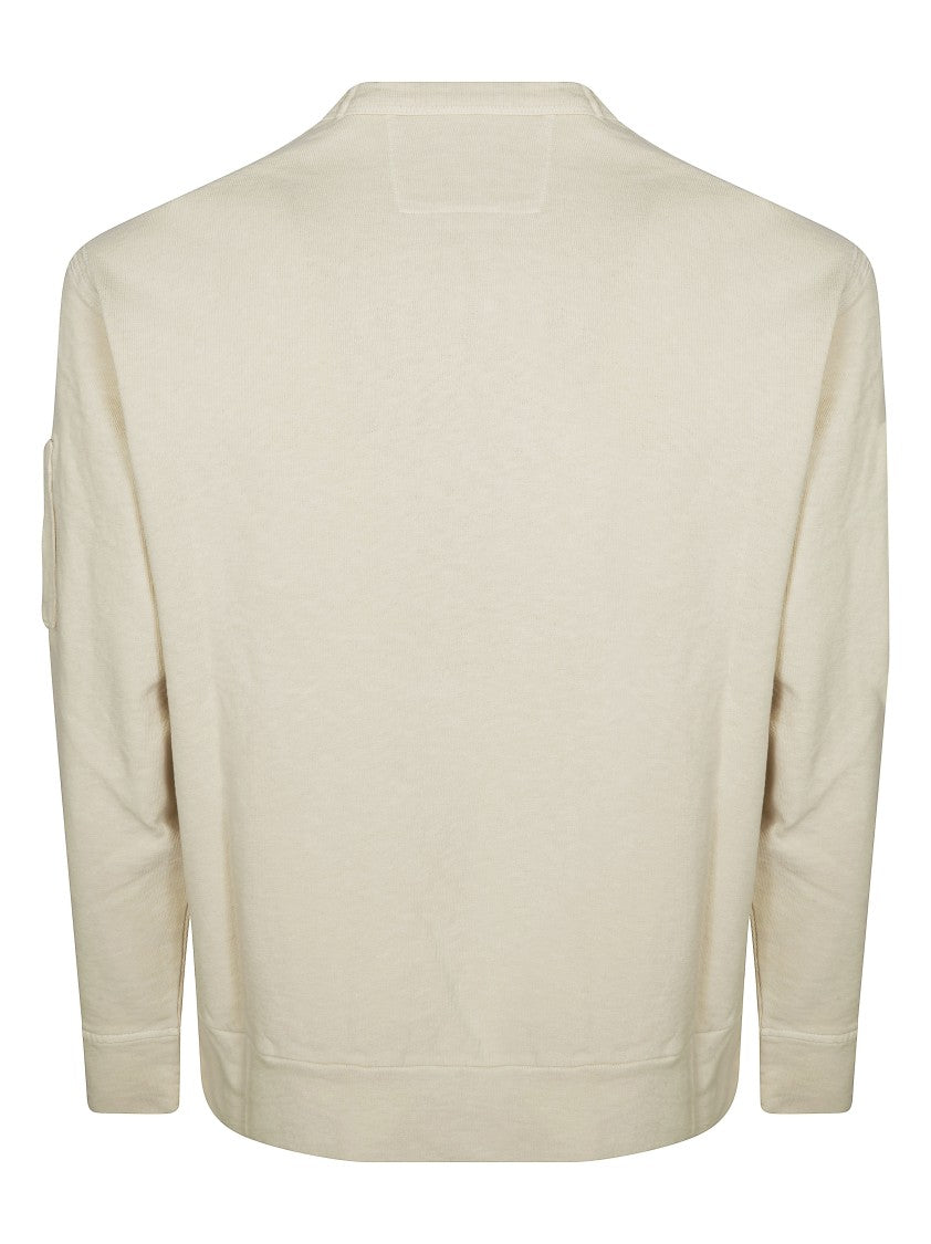 C.P. Company Off-White Crewneck Delave Logo Sweatshirt