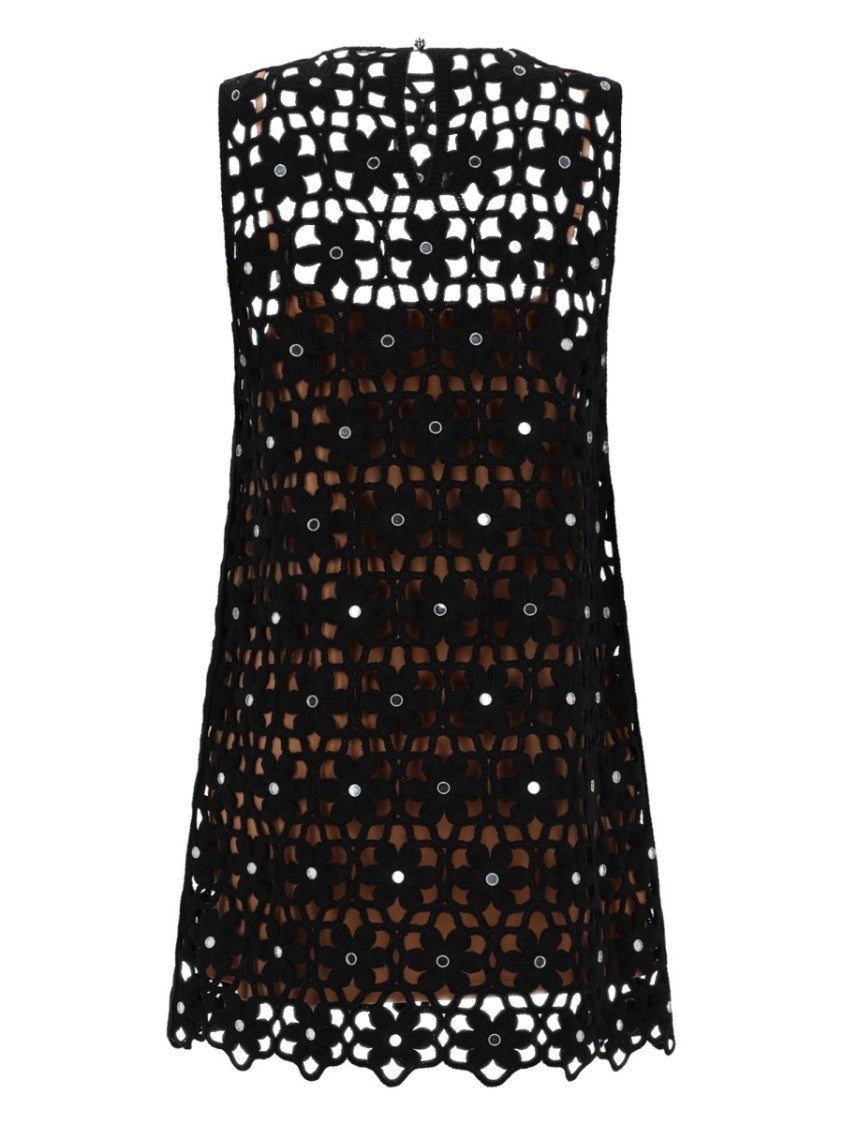Michael Michael Kors Semi Sheer Crochet Floral Dress