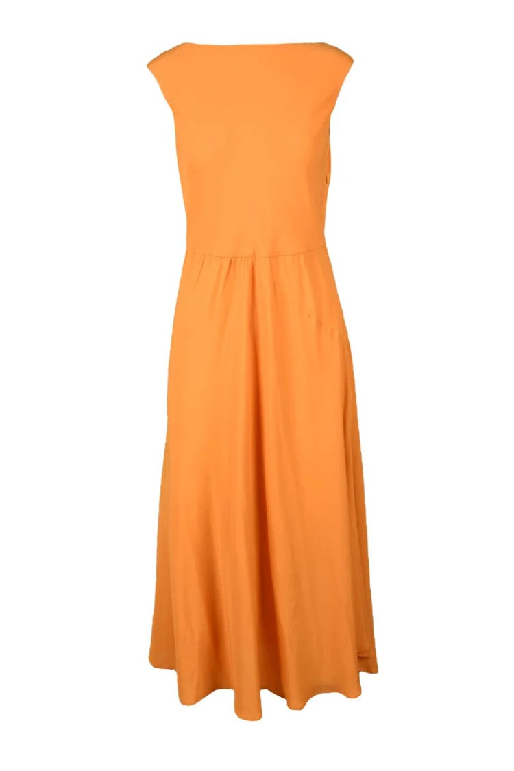 Erika Cavallini Structured Orange Maxi Dress