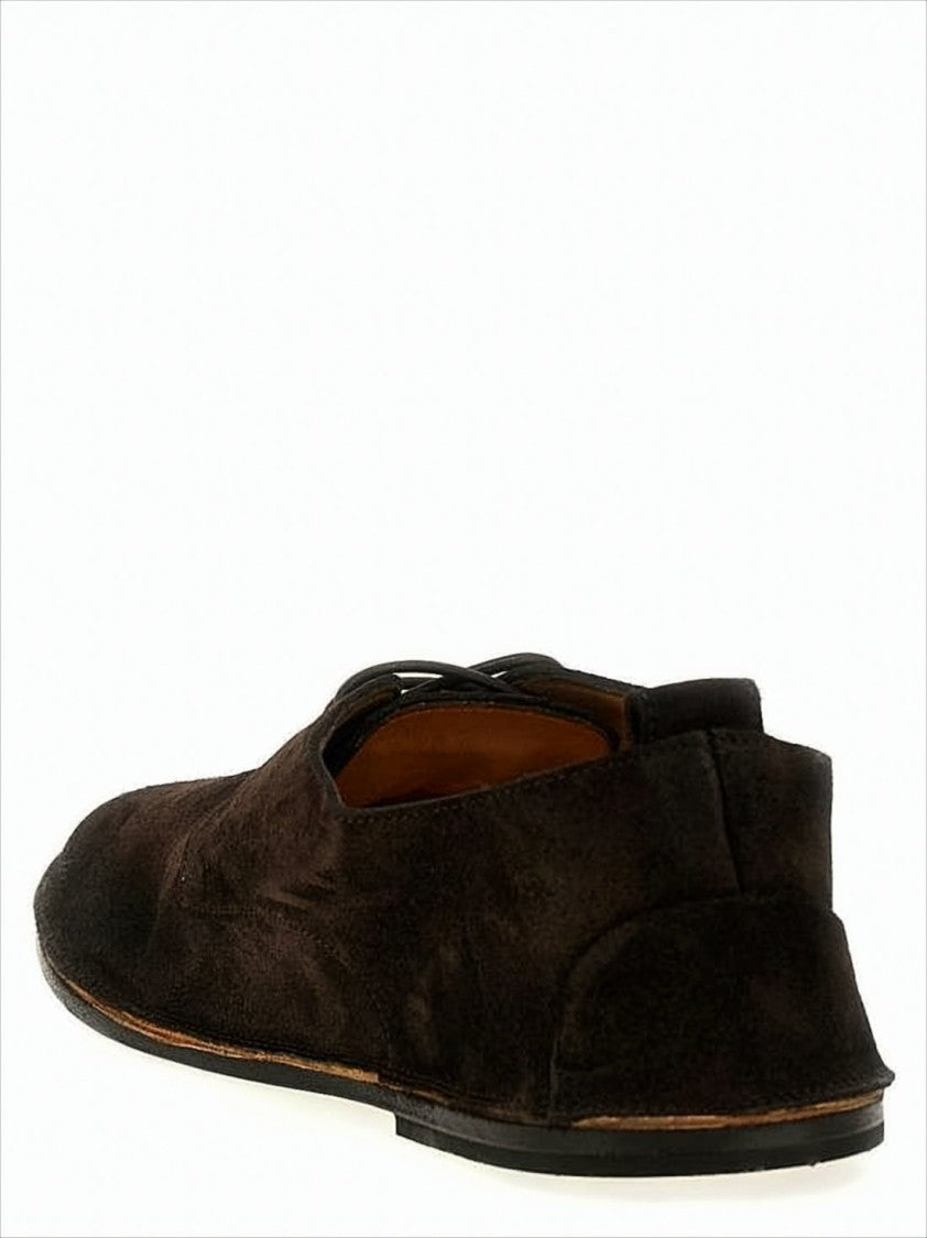 Marsèll Pointed Toe Suede Dress Shoes With Lace-Up Design
