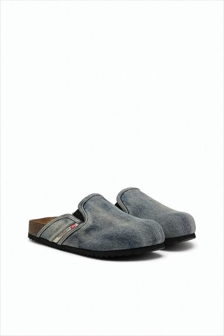Diesel Denim Slip-On Loafers With Textured Grip Sole