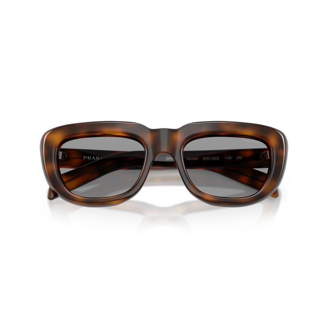 Prada 0Pr D07s Oversized Rectangular Frame Tortoiseshell Sunglasses