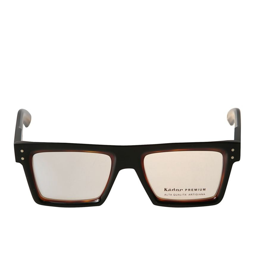 Kador Premium 7 Bold Rectangular Frame Eyeglasses With Tortoiseshell Accents