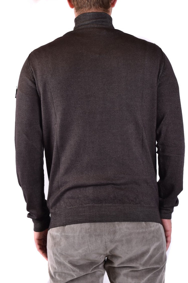 Peuterey Classic Turtleneck Knitwear Ribbed Cuffs Patch