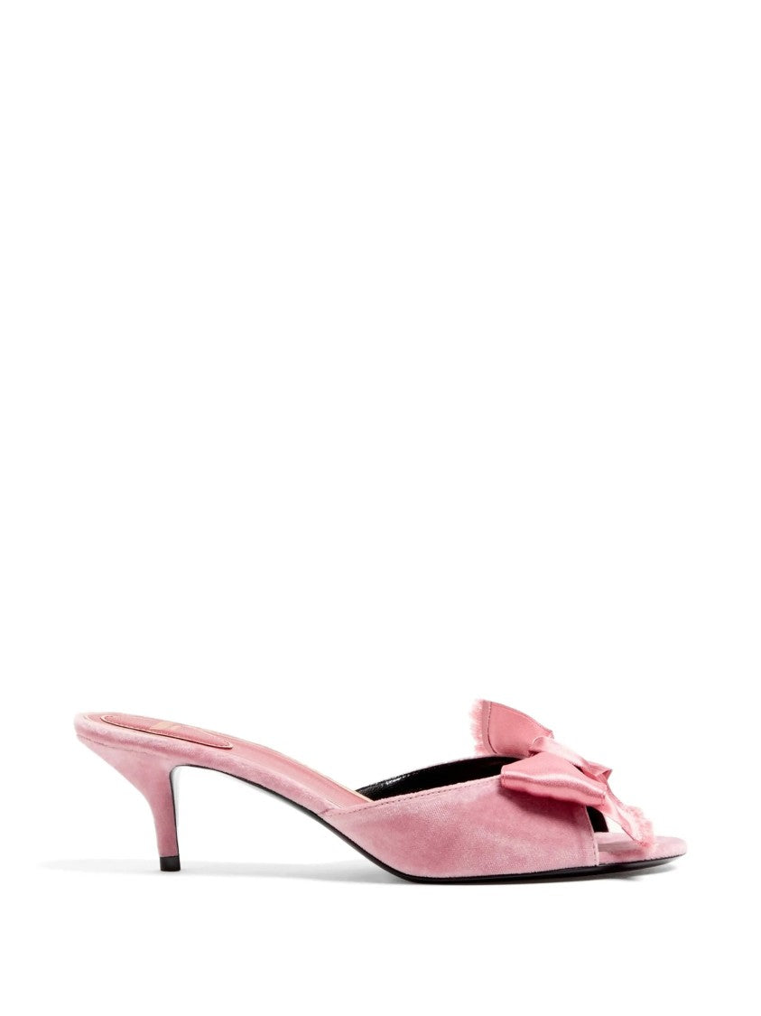 Valentino Pink Vg Marie Velvet Bow Sandals