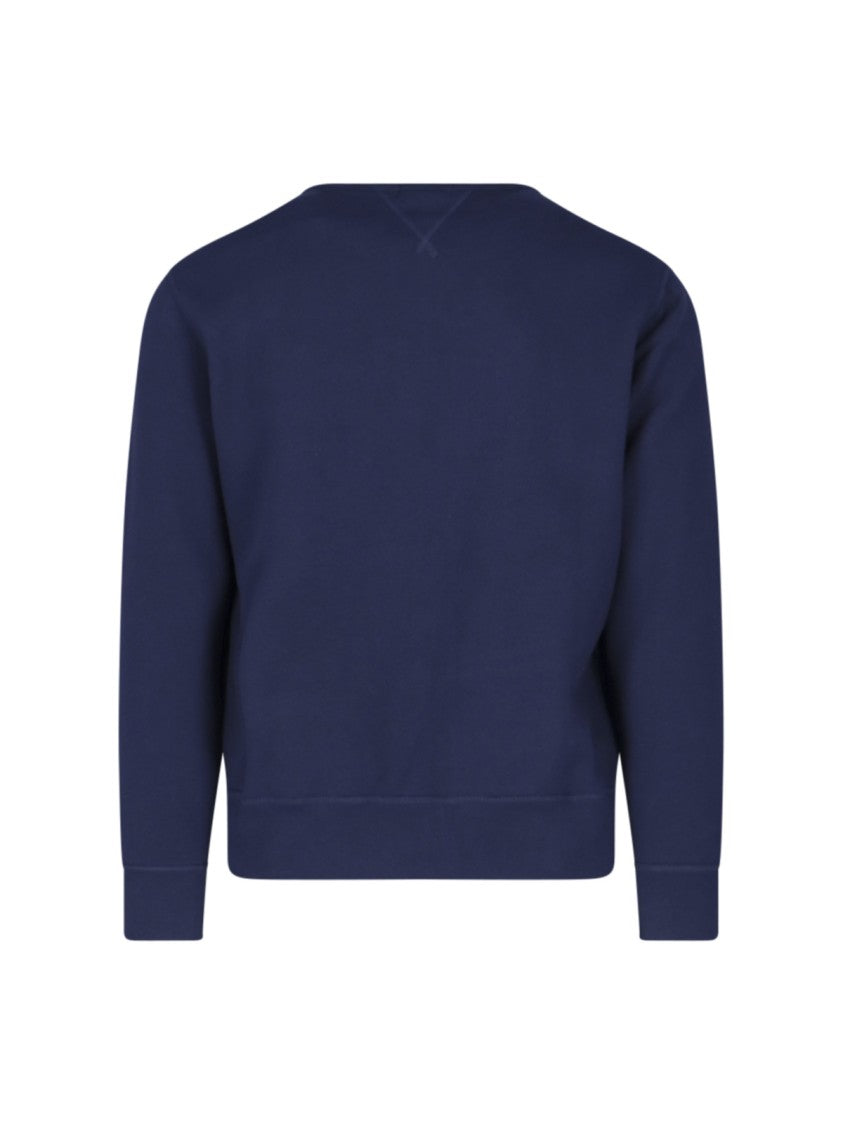 Polo Ralph Lauren Crewneck Sweatshirt With V-Stitch Detail And Embroidered Logo