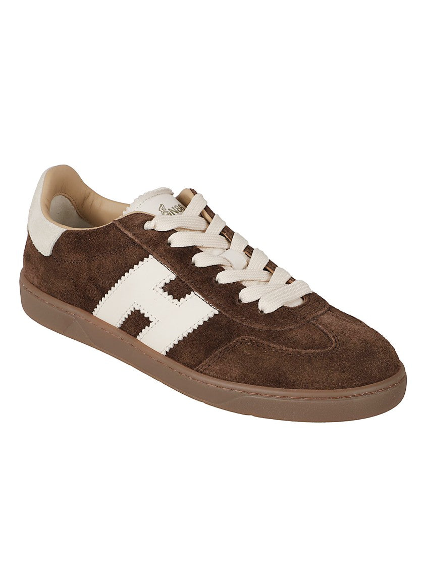 Hogan Rich Brown Suede Sneakers With White Leather Accents