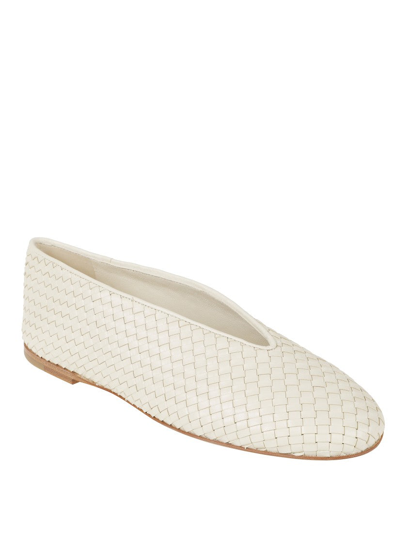 Bottega Veneta Woven Upper Flat Shoes With Rounded Toe