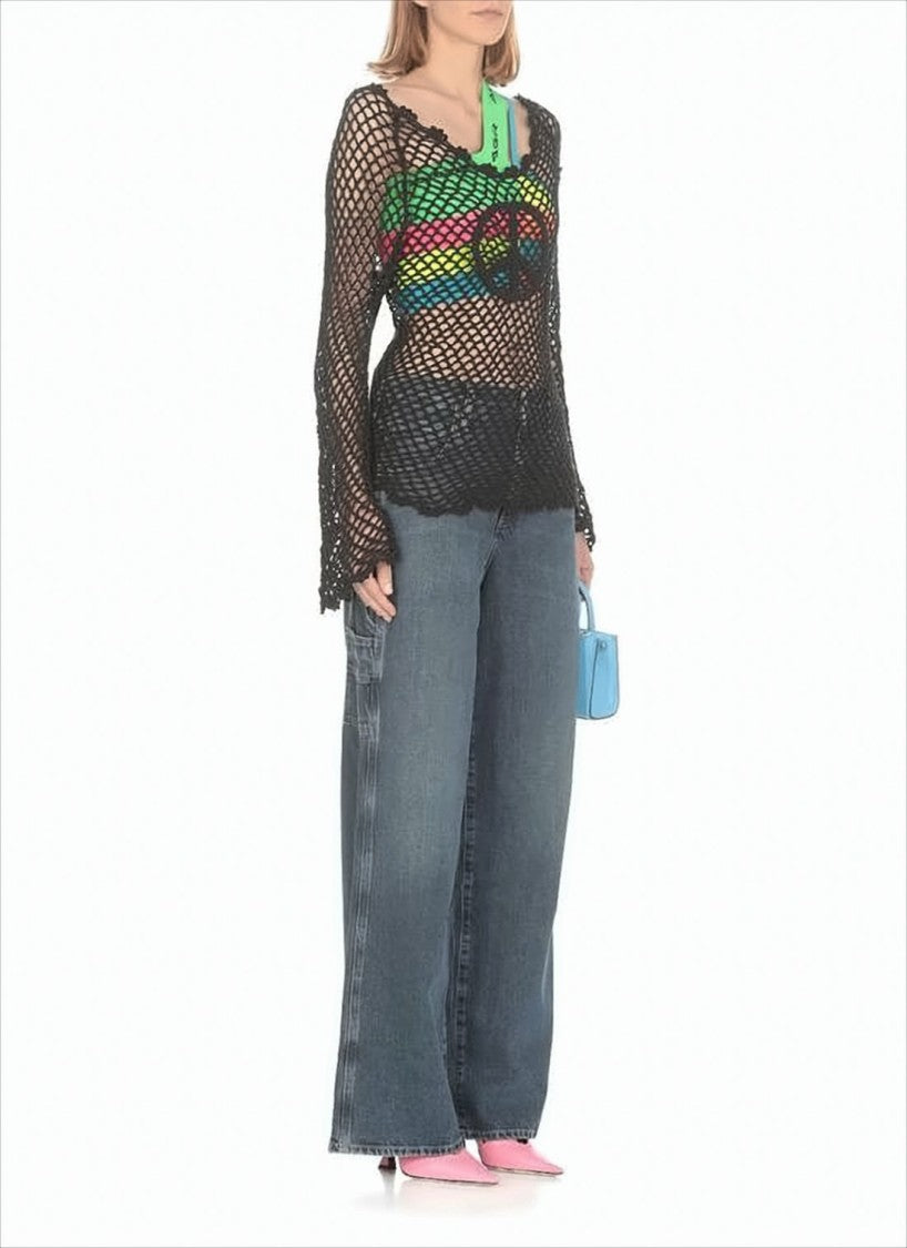 Agolde Wide-Leg Denim Pants With High Waist