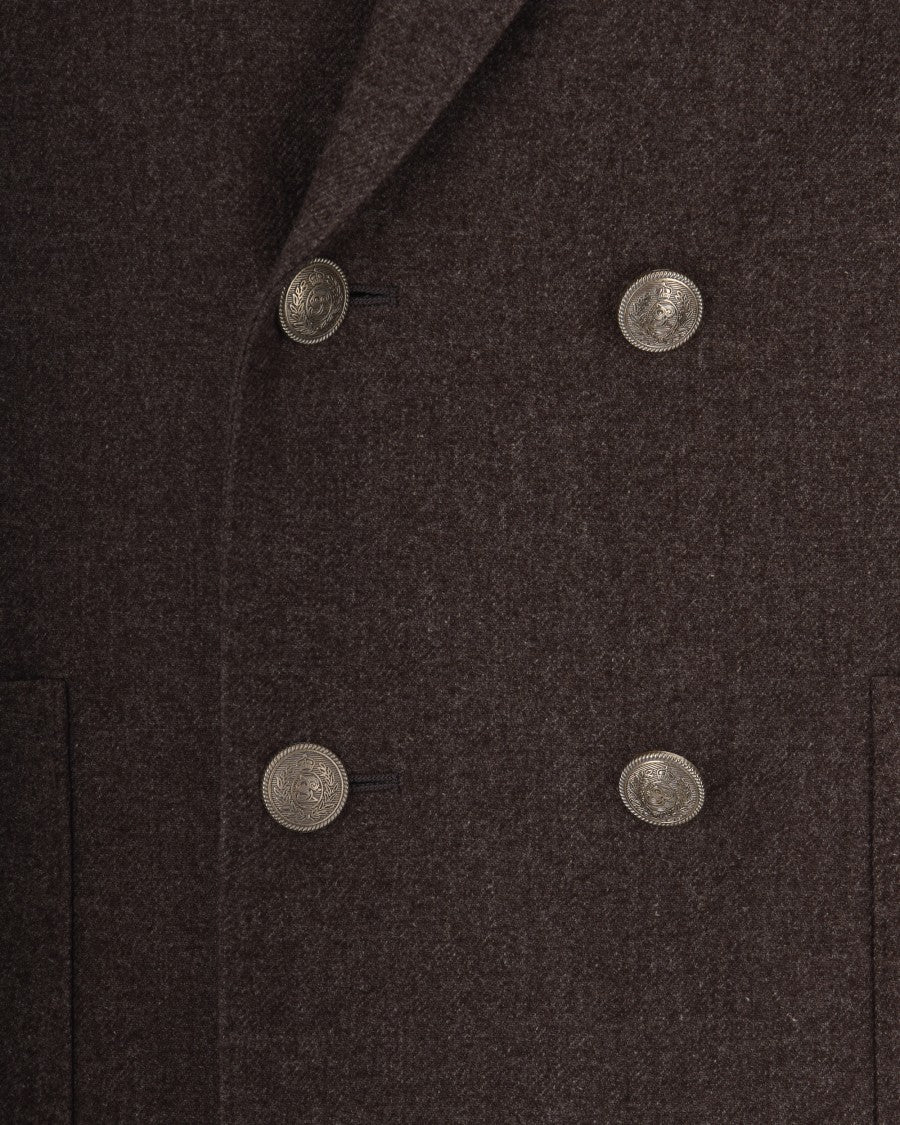 Eleventy Double-Breasted Jacket With Notch Lapel And Metallic Buttons