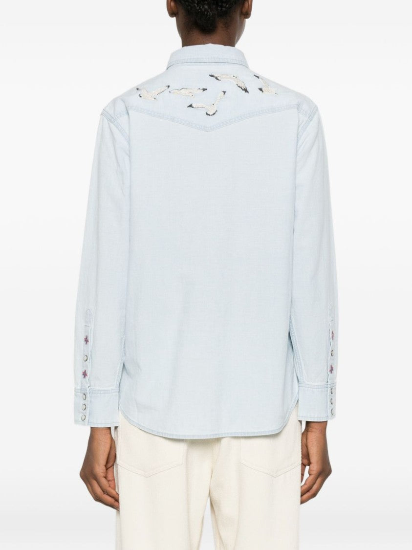 Filson Light Blue Embroidered Denim Shirt