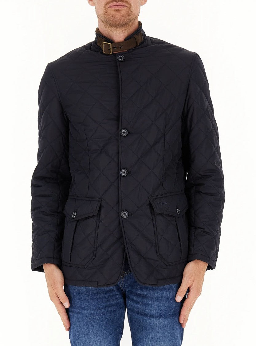 Barbour Quilted Casual Jacket With Double Zipper And Logo Buttons
